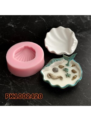 Poyrish PK1002420 - Silikon Kalıp Mum Kalıbı Büyük Istiridye Deniz Kabuğu Mumluk Sunumluk
