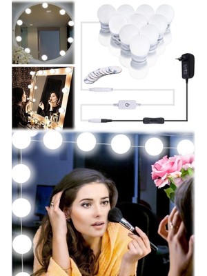 Munico Kulis Tiyatro Make Up Uyumlu Ev Işyeri Set Için Uygun Makyaj Masası Lamba Seti 10'lu Şık Tasarım LED