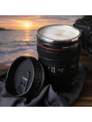 Fotoğraf Severlere Hediye – Çelik Objektif Lens Tasarımlı Kupa Bardak – Hediyelik