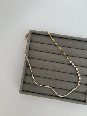 Marsel Özel Seri Su Yolu Taş Şerit Zarif Xp Gold Kolye