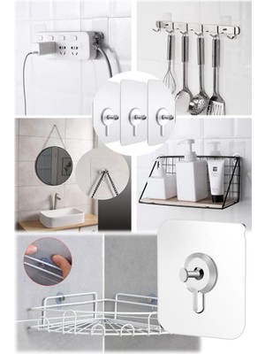 Munico 100 Adet Mutfak Banyo Vida Kanca Çıkartma Duvar Delmeden Yapışkanlı Çivi Vida As Duvar Tablo Çerçeve