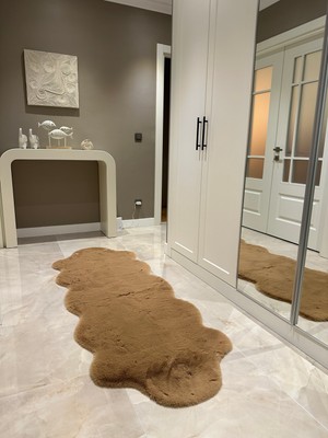 Doğuş Peluş Halı Ultra Soft Kahverengi Yumuşak Dokulu Peluş Halı Çift Kafa Post