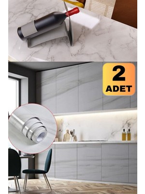 Munico cm Tezgah Masa Mutfak Adet 2 Kağıt 60 Metre Folyo Mermer Beyaz Görünümlü Yapışkanl  Için Ideal Seçim