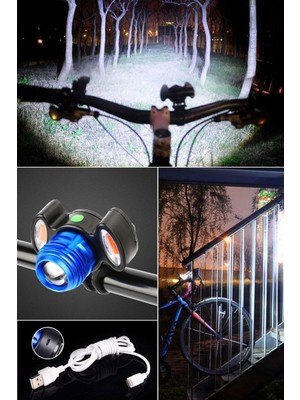 Munico 4 Modlu Gece Feneri Yol Aydınlatma Lambası Pro Paslanmaz Çelik Su Geçirmez Bisiklet Ön Far LED Lamba