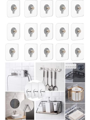 Munico 15 Adet Yapışkan Çiviler Kendinden Yapışkanlı Vida Yapışkan Kanca Mutfak Şık Poster Fotoğraf Çerçeve