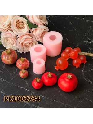 Poyrish PK1002734 - Silikon Kalıp Mum Kalıbı - Nar 3'lü Set