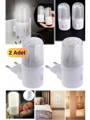 Munico 2 Adet Prize Takılan Tüm Odayı Aydınlatan Elektrik Tasarruflu Gece Lambası Aydınlatma LED Fener