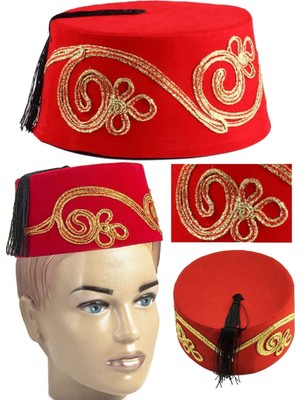 Munico Kırmızı Renk Osmanlı Fesi Şapkası Osmanlı Askeri Imparatorluk Konsepti Ottoman Kaliteli Fes Osmanlı
