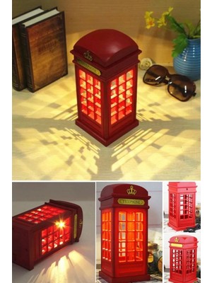 Munico Yeni Yıl Için Retro Telefon Kulübesi Aydınlatmalı Taşınabilir Londra Telefon Kulübesi