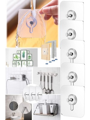 Munico 5 Adet Kiracılar Için Evde Duvara Iz Bırakmaz Yapışkanlı Gözükmez Çivi Tablo Askısı Çerçeve Yapışkan