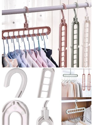 Munico Çok Işlevli Sihirli Giysiler Asılı Kanca Metal Dolap Askıları Yer Giysi Organizatöründen Tasarruflu