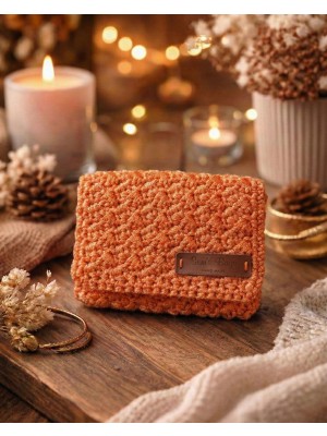 El Yapımı Örgü Bozuk Para Cüzdanı ve Kartlık - Şık Gece Portföyü