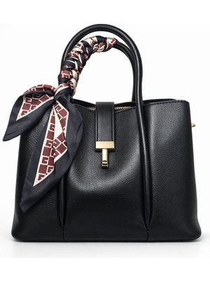 Zerva Queen Kadın El & Çantası | Fularlı/şallı Kulplu | Gold Kilitli | Günlük & Şık Tasarım