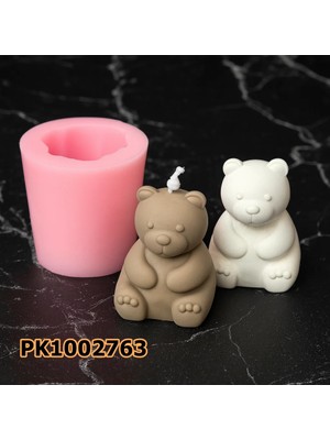 Poyrish PK1002763 - Silikon Kalıp Mum Kalıbı - Küçük Boy Oturan Ayıcık