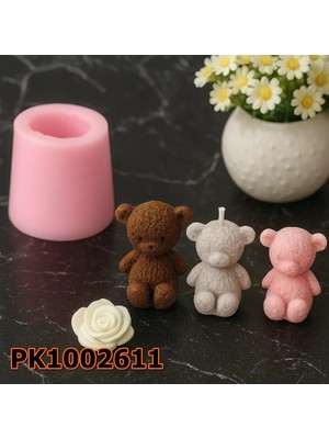 Poyrish PK1002611 - Silikon Kalıp Mum Kalıbı Tüylü Ayıcık