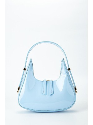 Legend Aksesuar Kadın Rugan Deri Baget Cherry Bag Fermuar Kapamalı Özel Askı Detaylı El ve Kol Çantası