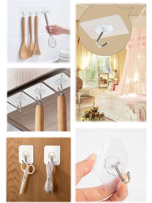 Munico Güçlü Parça Kendinden Kancalar Yapışkanlı Yapışkan Askılar Plastik Duvarlı Kanc  ile Pratik Kullanım