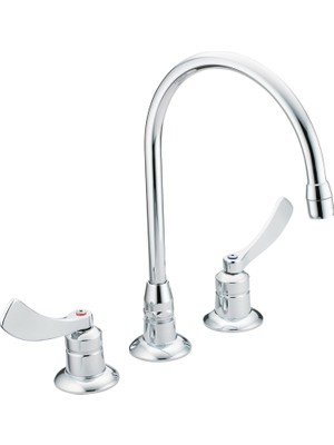 Moen 8225SMF15 Commercial M-Dura Breitgefaechert Mutfak Armatürü ile 4-Inç Düz El Bileği Bıçak Sapla