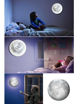 Munico Duvara Asılabilir Ay Gece Lambası Aydınlatma Dekoratif Ay Kumandalı Başucu Çocuk Odası Gece Lambası