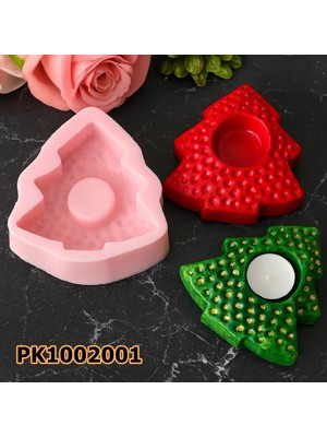 Poyrish 1072 - Silikon Kalıp Mum Kalıbı - Çam Ağacı Mumluk