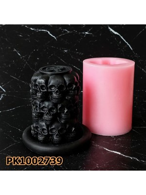 Poyrish PK1002739 - Silikon Kalıp Mum Kalıbı - Silindir Kurukafa