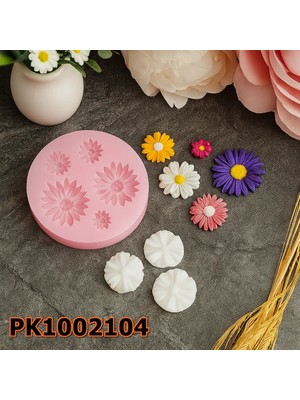 Poyrish 1088 - Silikon Kalıp Mum Kalıbı - Çoklu Çiçekler