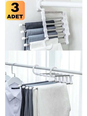 Munico 5'li Adamları Iş Pantolon Askı Pantolon 3 Hareketli Askısı Için Askısı Portatif  ile Pratik Kullanım