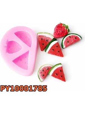 Poyrish 1052 - Silikon Kalıp Mum Kalıbı - Minik Karpuz Çilek
