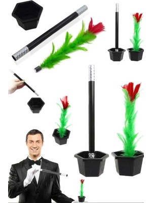 Munico Çiçek Çıkaran Sihirli Sopa Ilizyon Sihirbaz Eğlenceli Partiler Için: Sihirli Çiçek Sihirbazlık Oyunu