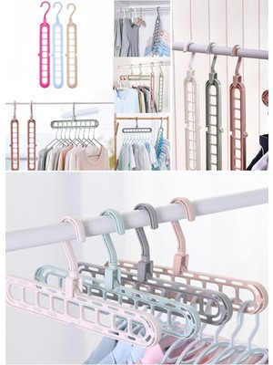 Munico Pratik Elbise Kaliteli Askı Kıyafetleri 9 Delik Havlu Kanca Dolap Organizer Plastik Depolama Rafı
