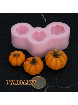 Poyrish 1069 - Silikon Kalıp Mum Kalıbı - 3lü Minik Yassı Kabak