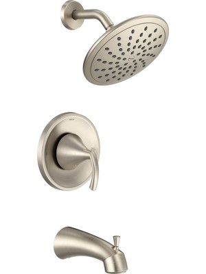 Moen T2843EPBN Glyde Tub Shower Faucet System With Rainshower Showerhead Without Valve, Brushed Nick