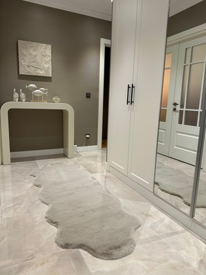 Doğuş Peluş Halı Ultra Soft Bej Yumuşak Dokulu Peluş Halı Çift Kafa Post