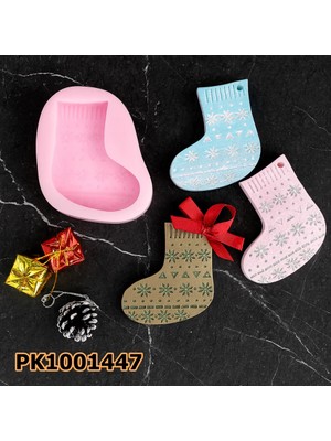 Poyrish PK1001447 - Silikon Kalıp Mum Kalıbı - Yılbaşı Çorap