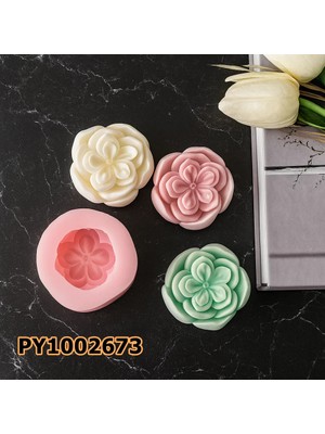 Poyrish PY1002673 - Silikon Kalıp Mum Kalıbı Çiçek Mum