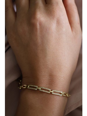 Savorzy Gold Taşlı Zincir Bileklik