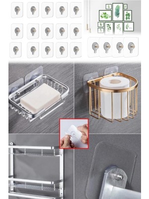 Munico 15 Adet Duvar Delmeden Zarar Vermeden Yapışkanlı Askılık Çivi Şeffaf Güçlü Iz Bırakmaz Tablo Yapışan