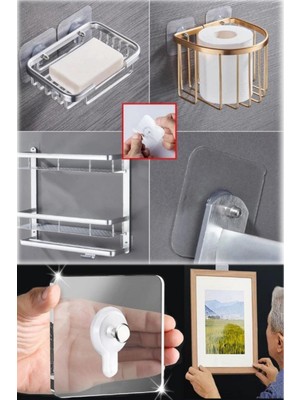 Munico Güçlü Yapışkanlı Çivi Askılık Mutfak Eşyaları Tablo Halı Iz Bırakmaz Duvar Kancası Ahşap Cam Alçı