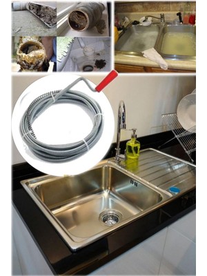 Munico Makaralı Drenaj Lavabo Profesyonel Tel Tıkanıklık Giderici Metre 8 Tutacaklı Temiz  Için Ideal Seçim