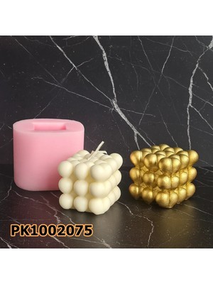 Poyrish PK1002075 - Silikon Kalıp Mum Kalıbı - Kalpli Küp Mum