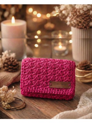 El Yapımı Örgü Bozuk Para Cüzdanı ve Kartlık - Şık Gece Portföyü