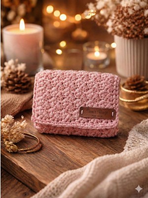 El Yapımı Örgü Bozuk Para Cüzdanı ve Kartlık - Şık Gece Portföyü