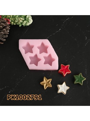 Poyrish PK1002791 - Silikon Kalıp Mum Kalıbı - 4'lü Mini Yıldızlar