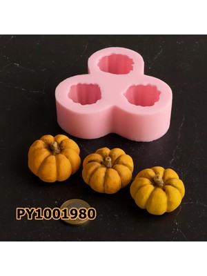Poyrish PK1001980 - Silikon Kalıp Mum Kalıbı Geniş Çizgili 3lü Orta Boy Kabaklar