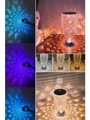 Munico Duvar Şık Kristal Yansıtma Sağlayan Balık Pulu Görünümlü Yatak Baş Oda Gece Lambası 16 Renk Romantik