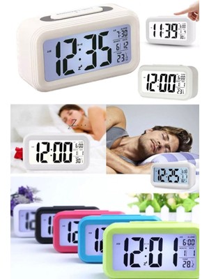 Munico LCD Çalar Saat LED Ekran Süresi Dijital Konuşan Istek Termometre Çok Fonksiyonlu Alarm Ledli Ekran