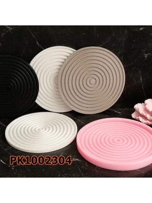 Poyrish PK1002304 - Silikon Kalıp Mum Kalıbı Yuvarlak Çizgili Sunumluk