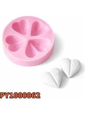 Poyrish PY1000062 - Silikon Kalıp Mum Kalıbı - 4lü Kalp