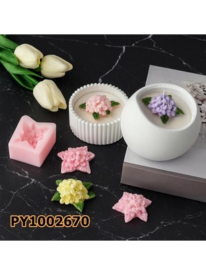Poyrish 1190 - Silikon Kalıp Mum Kalıbı - Küçük Leylak Buketi