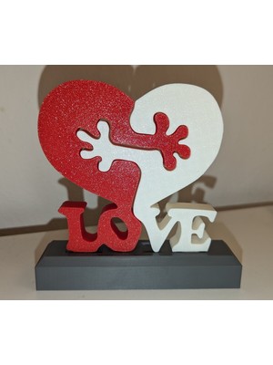 TriVox3D Birbirine Geçmiş Kalp Dekoru